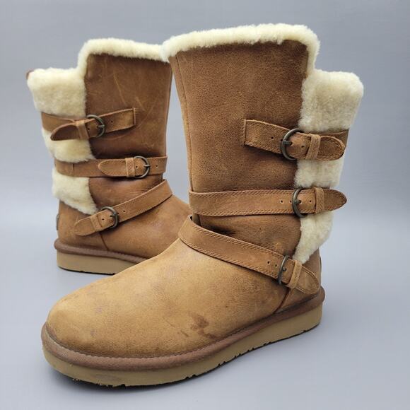 UGG Becket Chestnut Sheepskin Boots - Size 8 - Picture 1 of 12